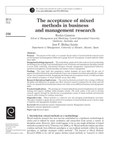 The acceptance of mixed method