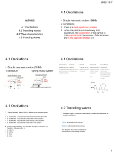 Oscillations and Waves: SHM, Traveling & Standing Waves