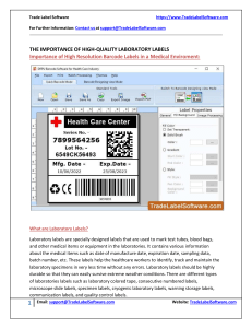 The Importance Of High Quality Laboratory Labels