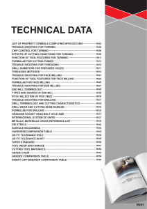 Machining Technical Data Sheet: Turning, Milling, Drilling