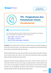 UTBK SBMPTN: Latihan Soal Vocabularies TPS