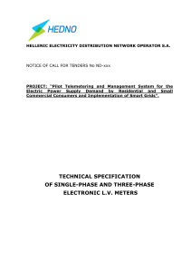 TECHNICAL SPECIFICATION OF METERS - HEDNO tender