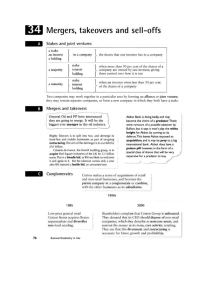 Mergers, takeovers and sell-offs