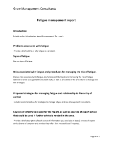 Fatigue management report template