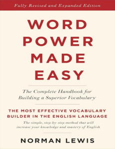 Word Power Made Easy The Complete Handbook for Building a Superior Vocabulary (Norman Lewis) (z-lib.org)