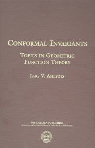 Ahlford  Conformal Invariants  Topics in Geometric Function Theory  Ams Chelsea Publishing 