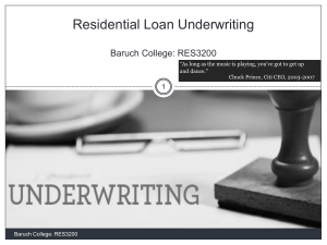 Lecture 9 - Underwriting