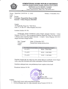 undangan pengambilan raport