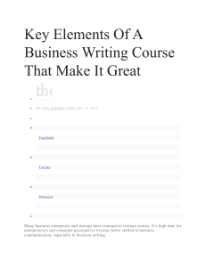 Key Elements Of A Business Writing Course That Make It Great