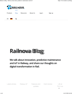 Railway innovation, predictive maintenance and IoT