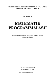 Matematik programmalash (M.Raisov)