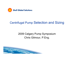 Centrifugal Pump selection and sizing