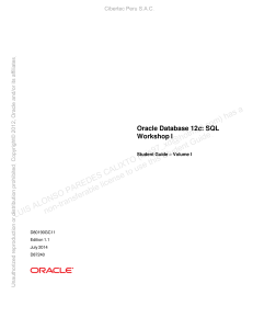 Oracle Database 12c SQL Workshop I