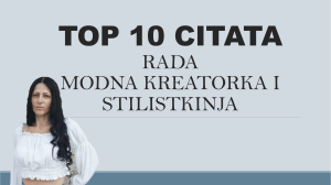 TOP 10 CITATA Rada modna kreatorka i stilistkinja