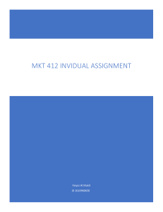 MKT 412 Individual Assignment