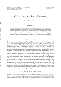Cultural Approaches to Parenting