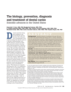 Biology, Prevention diagnosis and treatment of dental caries