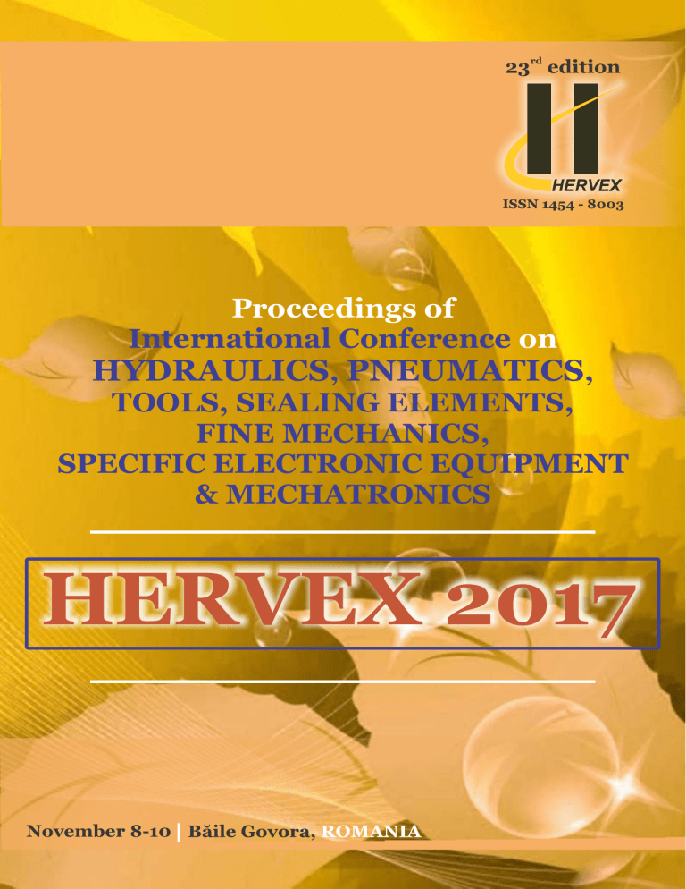 HERVEX 2017: Hydraulics, Pneumatics & Mechatronics Conference