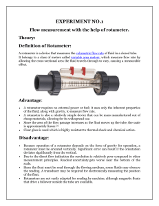 Flow measurement with the help of rotameter