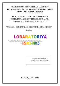 Triggerlar, Hisoblagichlar va Summatorlar Laboratoriya Ishi