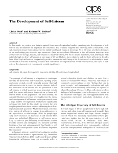 development of selfestee