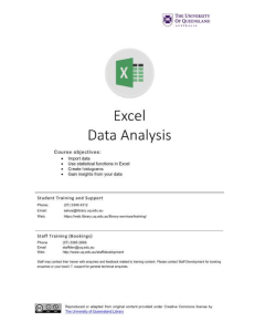 Exel Data Analysis handbook