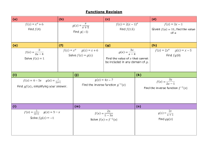 Functions Revision Practice Grid
