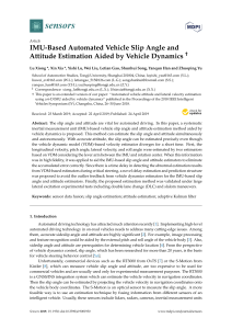 IMU-Based Automated Vehicle Slip Angle and Attitude Estimation Aided by Vehicle Dynamics