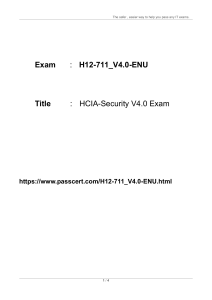 H12-711 V4.0-ENU HCIA-Security V4.0 Exam Dumps