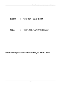 H35-481 V2.0-ENU HCIP-5G-RAN V2.0 Exam Dumps