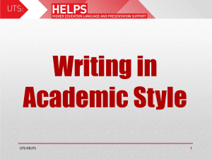 Writing in Academic Style
