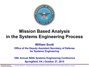 Mission Based Analysis in the Systems Engineering Process 2015