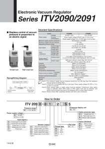 ITV2090/2091 Electronic Vacuum Regulator Specs