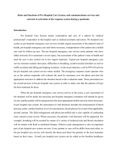 Roles and functions of Pre Hospital Care System