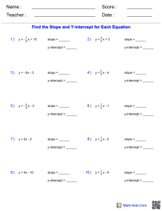 algebra1 func slope lines