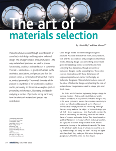 The art of materials selection