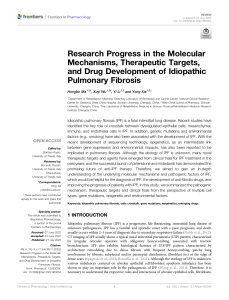 Research Progress in the Molecular Mechanisms, Therapeutic Targets, and Drug Development of Idiopathic Pulmonary Fibrosis