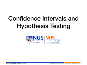 Lec12 Confidence Intervals and Hypothesis Testing