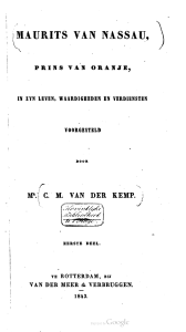 Kemp, Maurits van Nassau, prins van Oranje, Vol 1