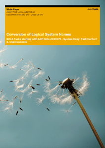 White Paper - ABAP Post-Copy Automation  Conversion of Logical System Names for BDLS tasks