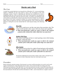 1. Murder and a Meal - Macromolecules Lab