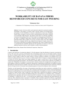 Study on Strength Parameters of Concrete by adding Banana Fibers