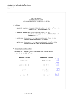 4.1 introduction to quadratic functions handout