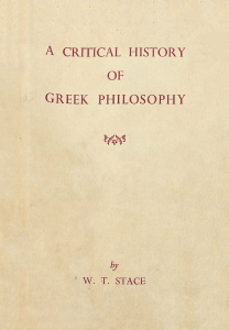 A Critical History of Greek Philosophy