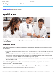 Assesment and Qualification of AS and A level