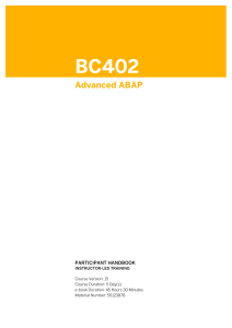 BC402 EN Col15 Advanced ABAP