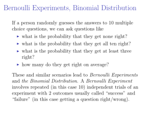 Bernoulli Distributions Numericals