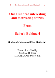 - 100 Motivating Stories From Sahih Bukhari