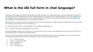 What is the idk full form in chat language?