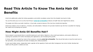 Read This Article To Know The Amla Hair Oil Benefits